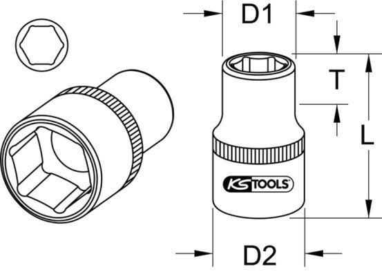 KS TOOLS Hylsyavain 964.1215